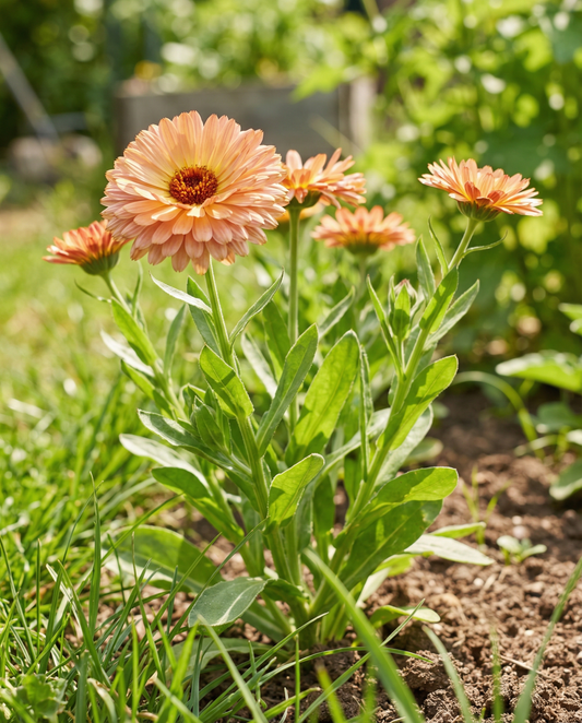 Marigold Touch Of Red Buff (Calendula officinalis) – annual flower seeds from SeedsChoice