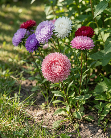 Aster Pompon Mixed (Callistephus chinensis) – semi di miscuglio annuale da SeedsChoice