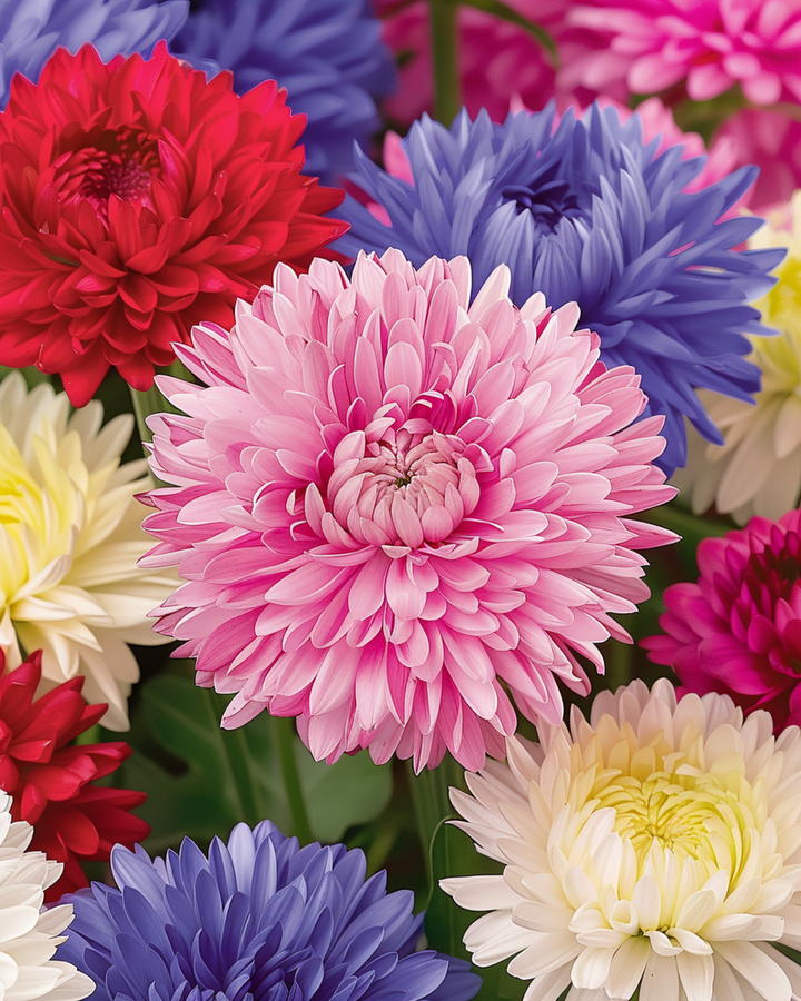 Semi di aster Queen Of The Market Mixed Colors (Callistephus chinensis) – mix annuale
