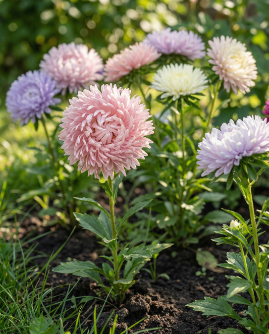 Aster Ostrich Feather Mixed Colors (Callistephus chinensis) – semi mix annuale da SeedsChoice