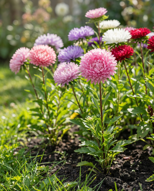 Aster Princess Mixed Colors (Callistephus chinensis) – semi di miscuglio annuale da SeedsChoice