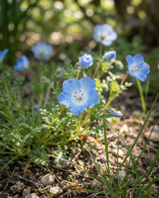 Baby Blue Eyes Sky (Nemophila menziesii) – semi annuali di SeedsChoice