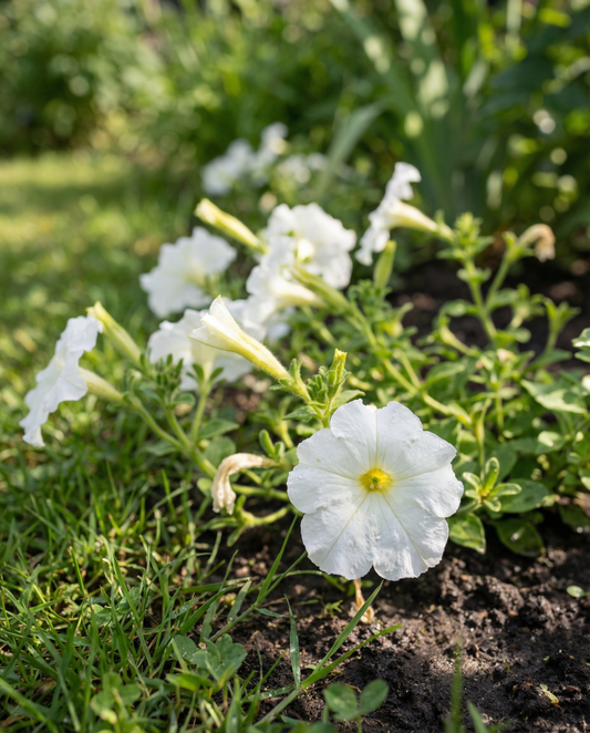 Petunia pendente White Ramblin (Petunia hybrida) – semi annuali di SeedsChoice