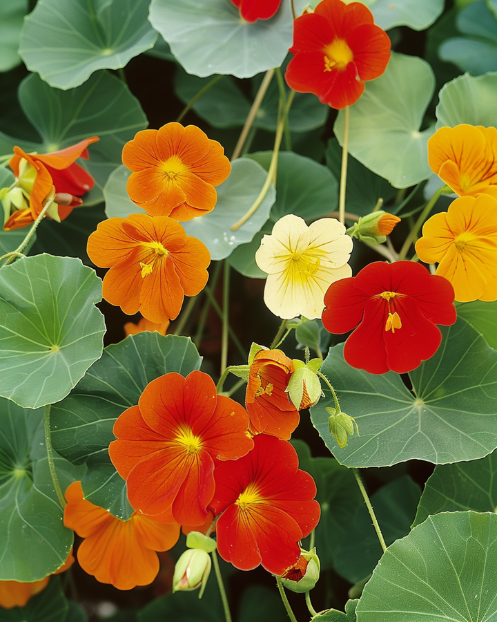 Semi di nasturzio a fiore singolo misto (Tropaeolum majus) – fiore annuale