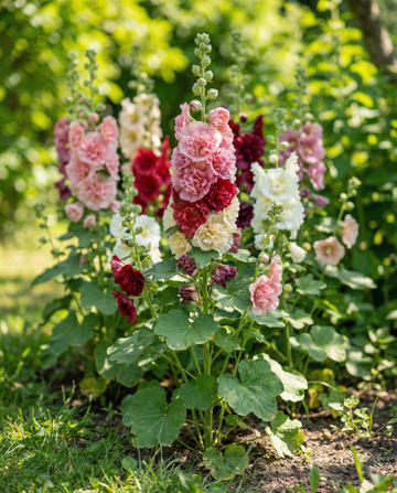 Malva rosea Antwerp Stars (Alcea rosea) – semi di mix biennale da SeedsChoice