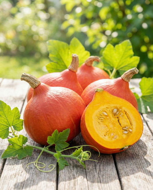 Zucca Uchiki Kuri (Cucurbita maxima) – semi da orto annuali di SeedsChoice