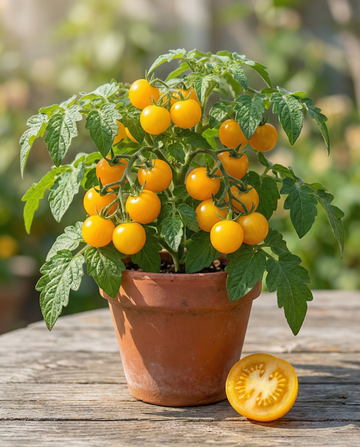 Pomodorino ciliegia nano Gourmandise Yellow (Solanum lycopersicum) – semi di ortaggi annuali da SeedsChoice