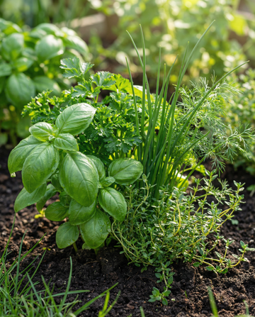 Miscuglio Of Herbs basilico prezzemolo erba cipollina aneto timo – semi di erbe annuali da SeedsChoice