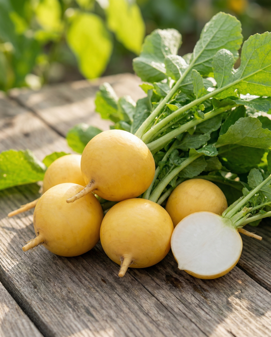Radish Zlata Yellow Round (Raphanus sativus) – annual vegetable seeds from SeedsChoice