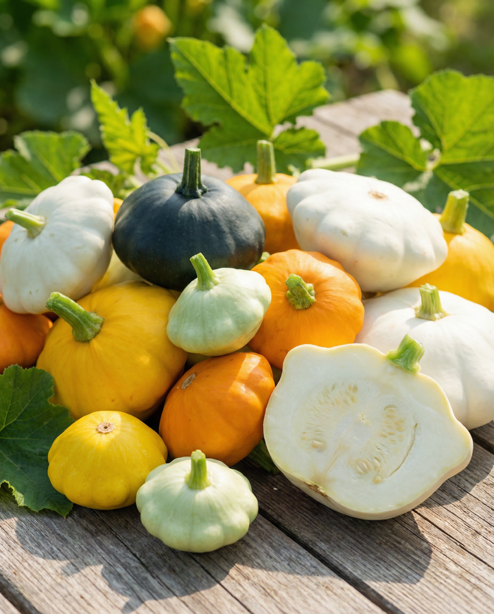 Semi di zucca patisson Colour Mix (Cucurbita pepo) – ortaggio annuale