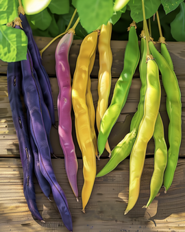 Pole Bean Seeds Three Color Mix Phaseolus Vulgaris Annual
