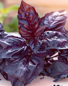 Basil Red Lizzy Seeds Ocimum Basilicum Annual Herb