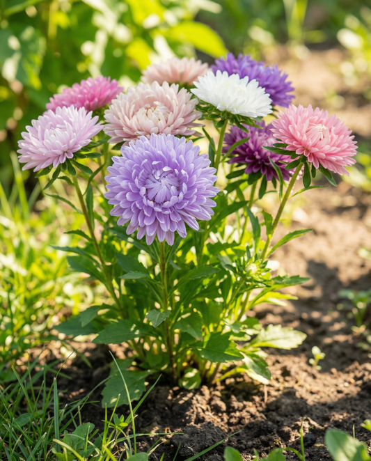Aster Dwarf Mixed (Callistephus chinensis) – semi miscuglio annuale di SeedsChoice