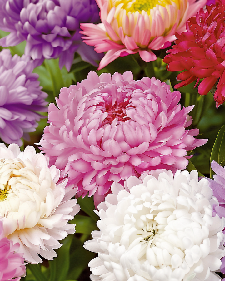 Semi di Aster Paeony Flowered Mixed (Callistephus chinensis) – fiore annuale