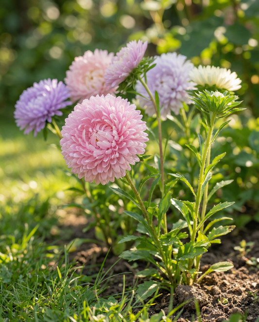 Aster Queen Of The Market Mixed (Callistephus chinensis) – semi per mix annuale da SeedsChoice