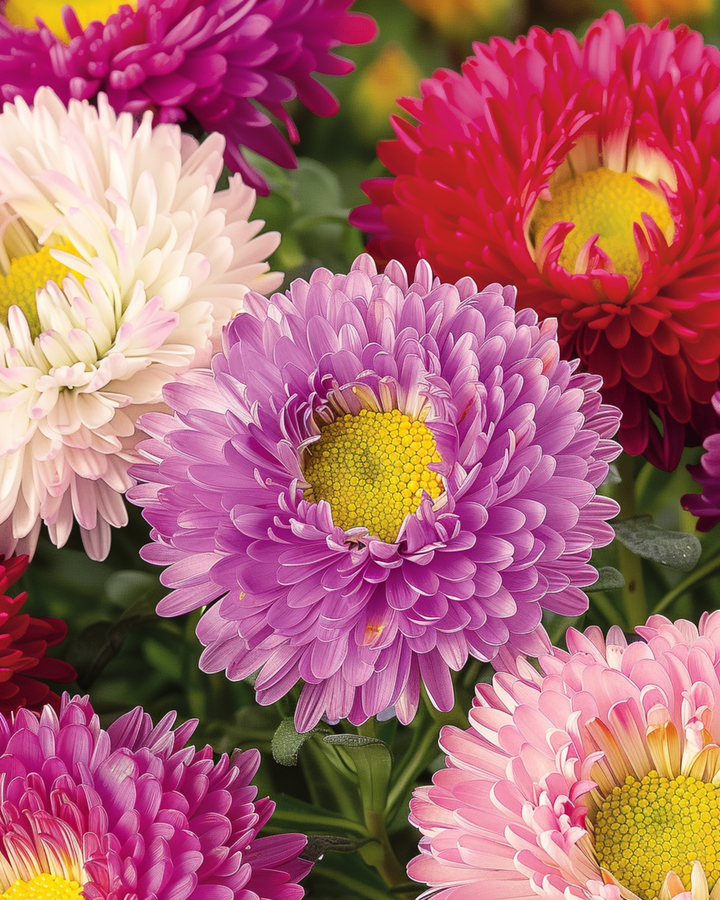 Semi di Aster Powderpuffs Mixed (Callistephus chinensis) – miscuglio annuale
