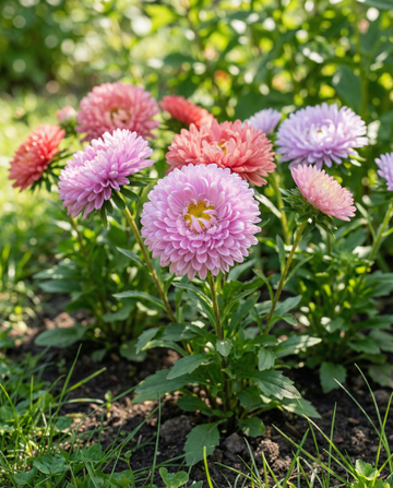 Aster Powderpuffs Mixed (Callistephus chinensis) – semi di miscuglio annuale da SeedsChoice