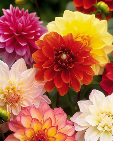 Unwin's Hybrids Mixed Colours seeds (Dahlia variabilis) – annual mix