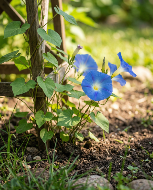 Vilucchio rampicante Clark's Blue (Ipomoea tricolor) – semi rampicanti annuali da SeedsChoice