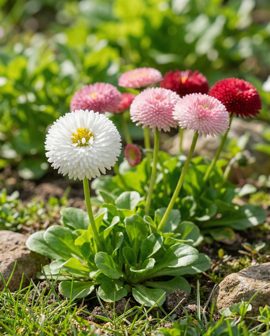 Margherita mista Pomponette (Bellis perennis) – semi di fiore biennale da SeedsChoice