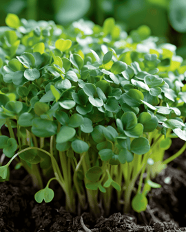 Semi di crescione a foglia larga Lepidium sativum ortaggio annuale
