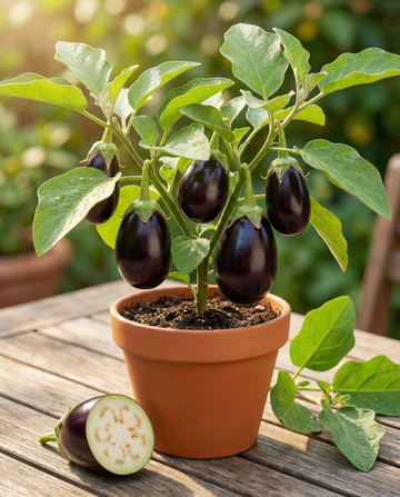 Mini melanzana Patio Baby F1 (Solanum melongena) – semi di ortaggi annuali da SeedsChoice