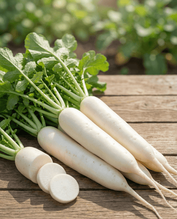 Ravanello White Icicle (Raphanus sativus) – semi di ortaggi annuali da SeedsChoice