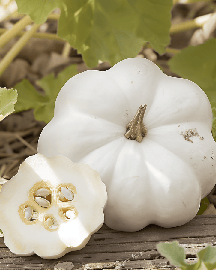 Semi di zucca patisson Custard White (Cucurbita pepo) – ortaggio annuale