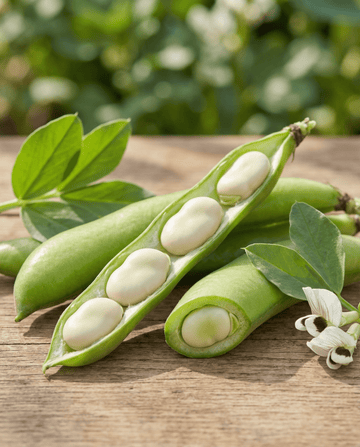 Fava Threefold White (Vicia faba) – semi di ortaggi annuali da SeedsChoice