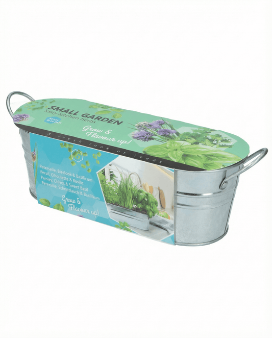 Kitchen Basil Chives Parsley Set With Galvanized Tub Soil – herb seeds from SeedsChoice