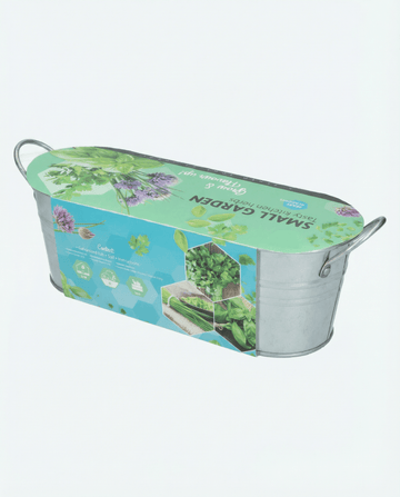 Kitchen Basil Chives Parsley Set With Galvanized Tub Soil seeds – herb