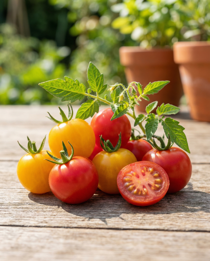 Semi di pomodoro ciliegino mini serra (Solanum lycopersicum) – kit di coltivazione