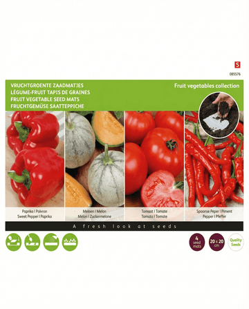 Tappetini di semi per frutti 4 pezzi 20x20 cm (Capsicum annuum) – tappetini di semi
